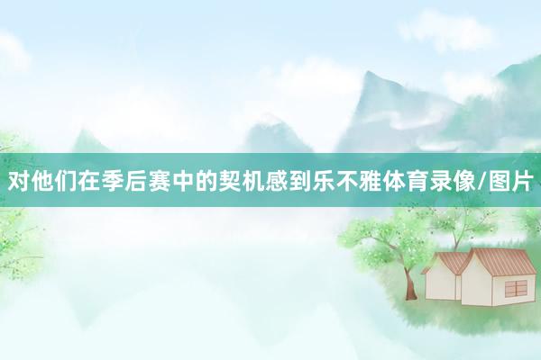 对他们在季后赛中的契机感到乐不雅体育录像/图片